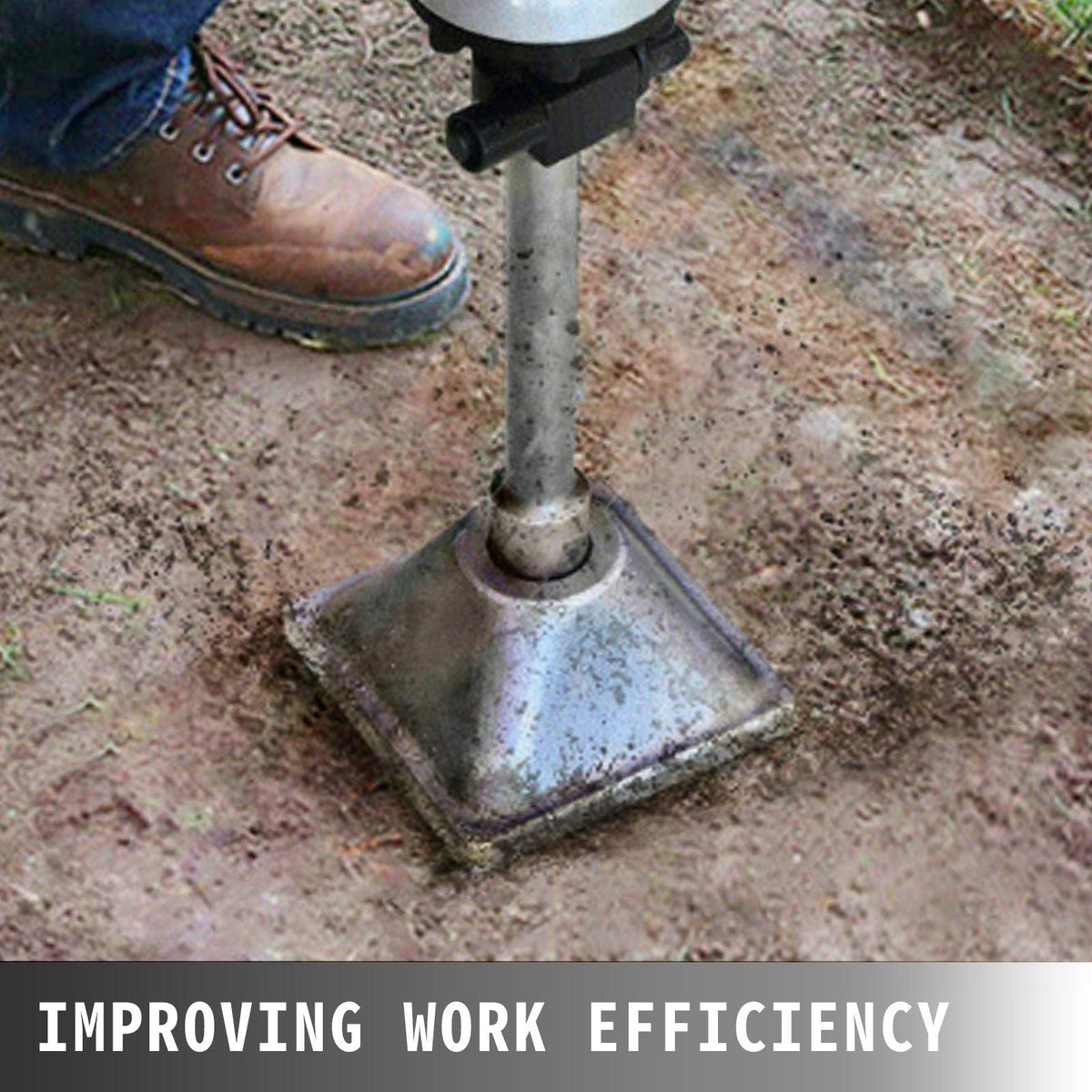 Jack Hammer 1-1/16" Tamper Shank, Dirt Tamper 6x6" Compactor Plate with Electric Chisel Dirt Compactor, Demolition Jackhammer Bits Solid Compactor Breaker Hammer Concrete Tamper Asphalt Tools