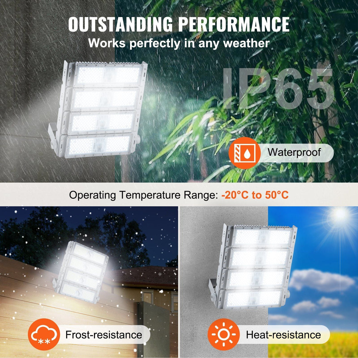 LED Stadium Light 400W 35000LM LED Flood Light 6500K Daylight White IP65