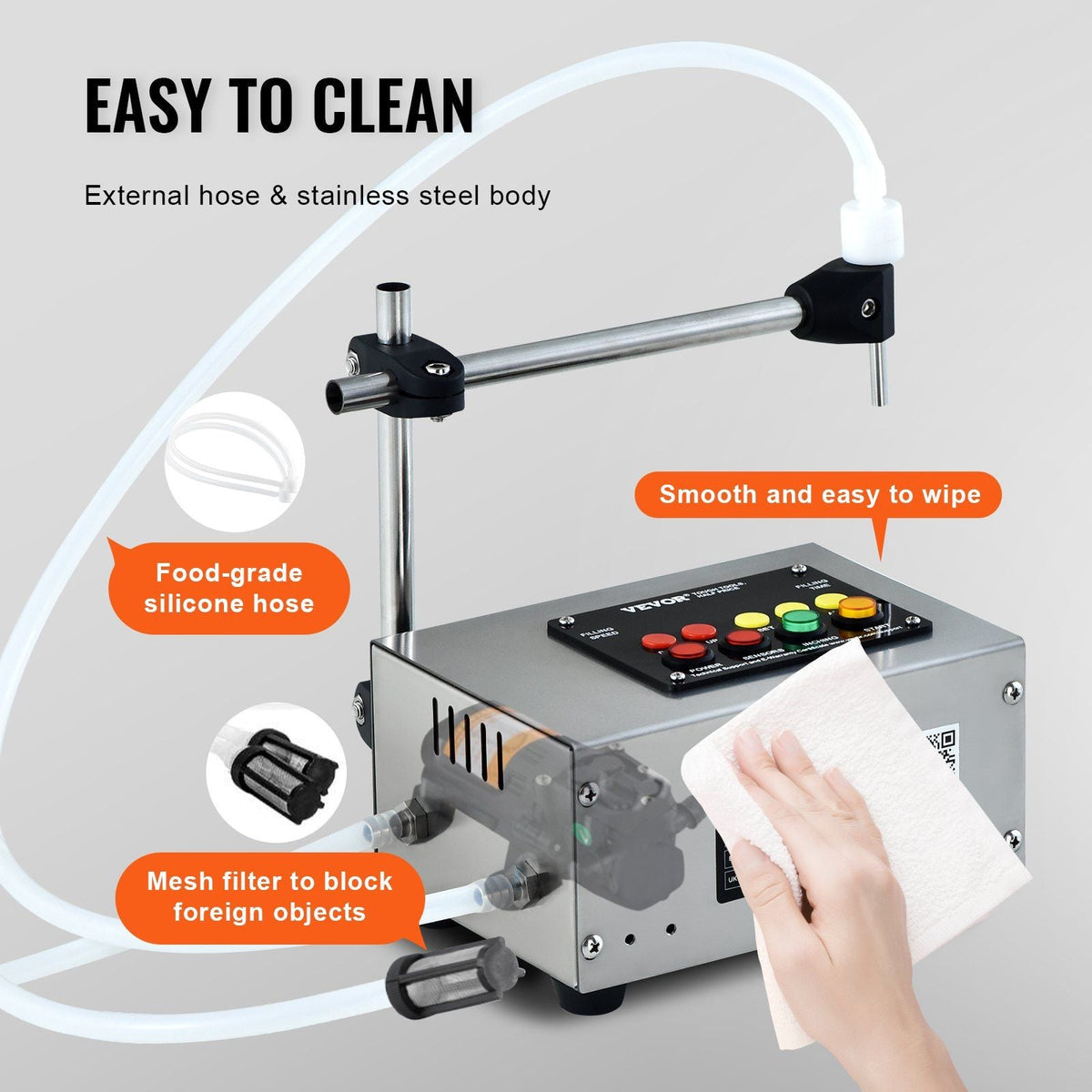 Liquid Filling Machine, 10-4000ml Filling Capacity, Automatic Bottle Filler Machine Bottling Machine Digital Control for Milk, Water, Wine, Beverage, Soy Sauce, Vinegar, Alcohol (Single Nozzle)