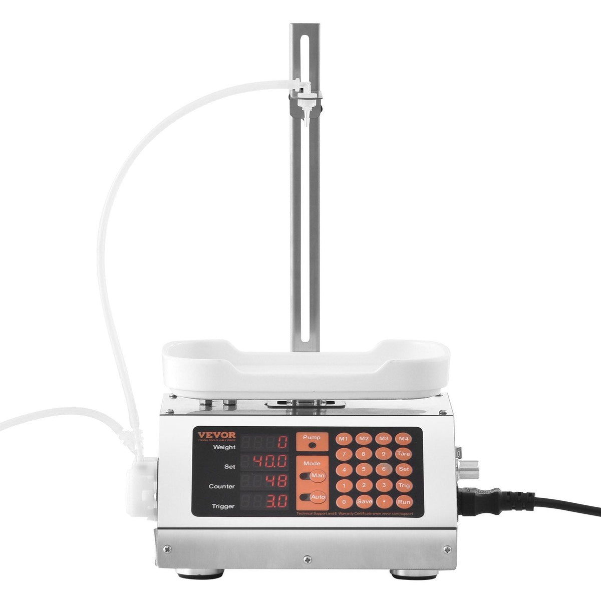Liquid Filling Machine, 5-50 g Weighing Capacity, Automatic Bottle Filler Machine, Bottling Machine Peristaltic Pump Digital Control for Milk, Water, Wine, Beverage, Soy Sauce (Single Nozzle)