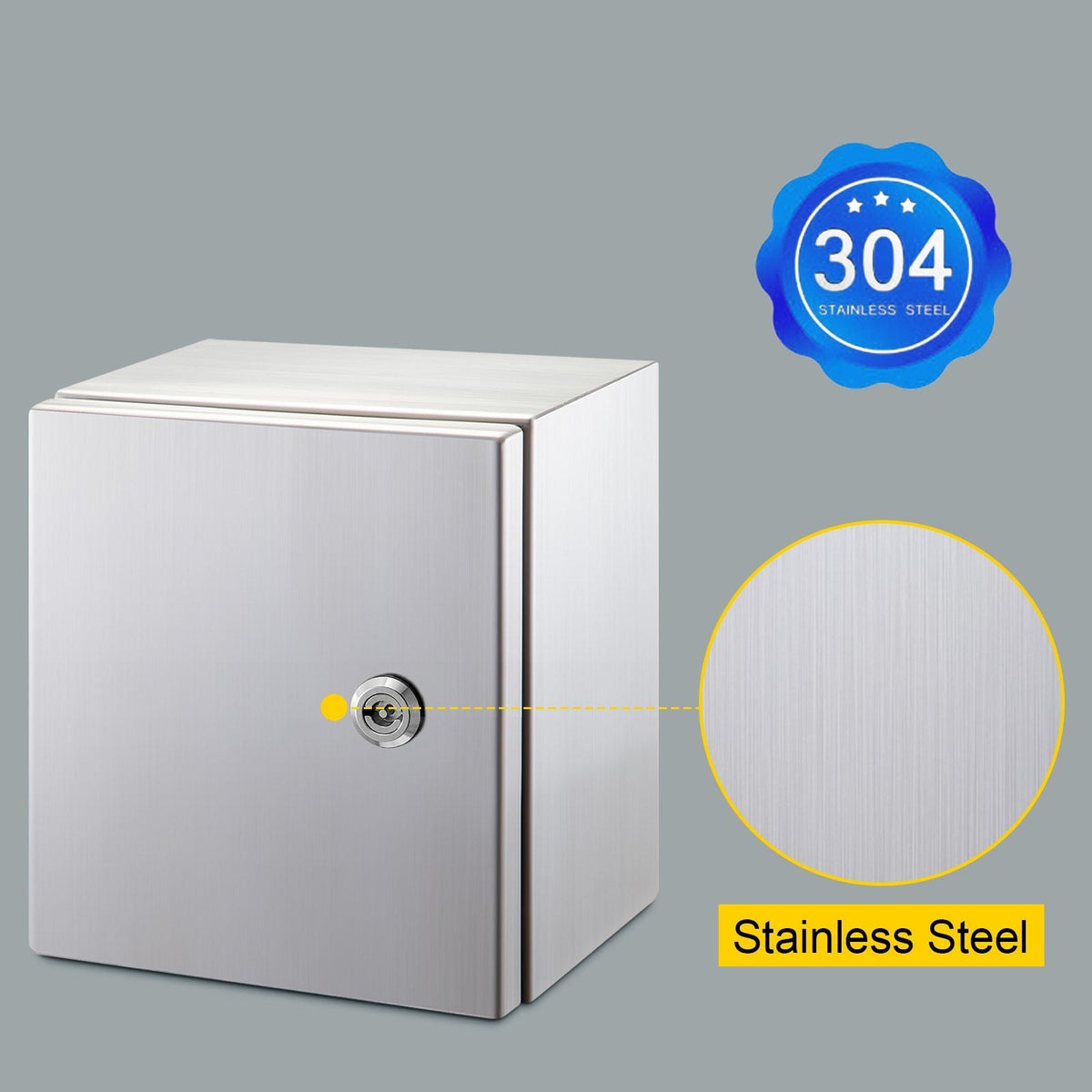 NEMA Stainless Steel Enclosure, 16 x 16 x 8'' NEMA 4X Steel Electrical Box, IP66 Waterproof & Dustproof, Outdoor/Indoor Electrical Junction Box, with Mounting Plate