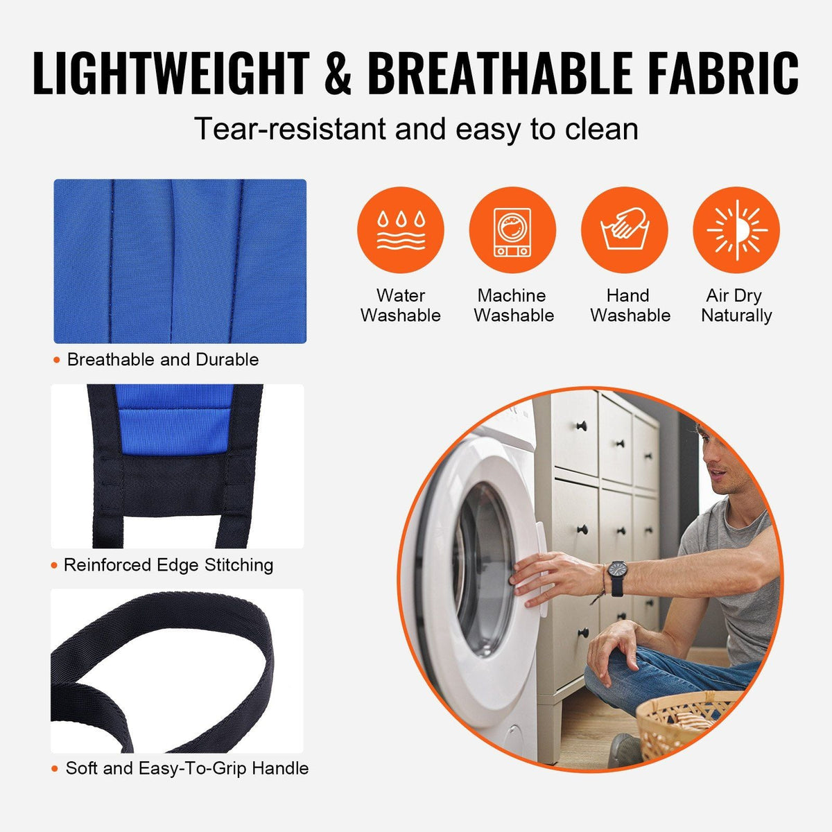 Patient Lift Sling with Head Support Large-Size U Shape Divided Leg Sling
