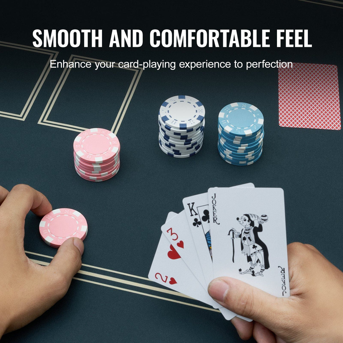 Poker Table Top 70 x 35 Inch Poker Mat 6-8 Players Foldable with Bag Green
