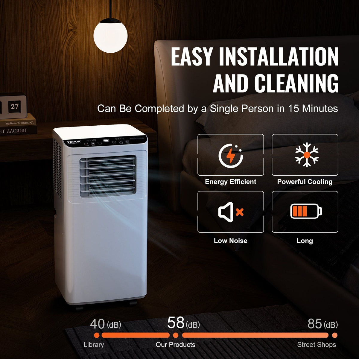 Portable Air Conditioner 8k BTU 3 in 1 AC Cool Dehumidifier Fan 870W