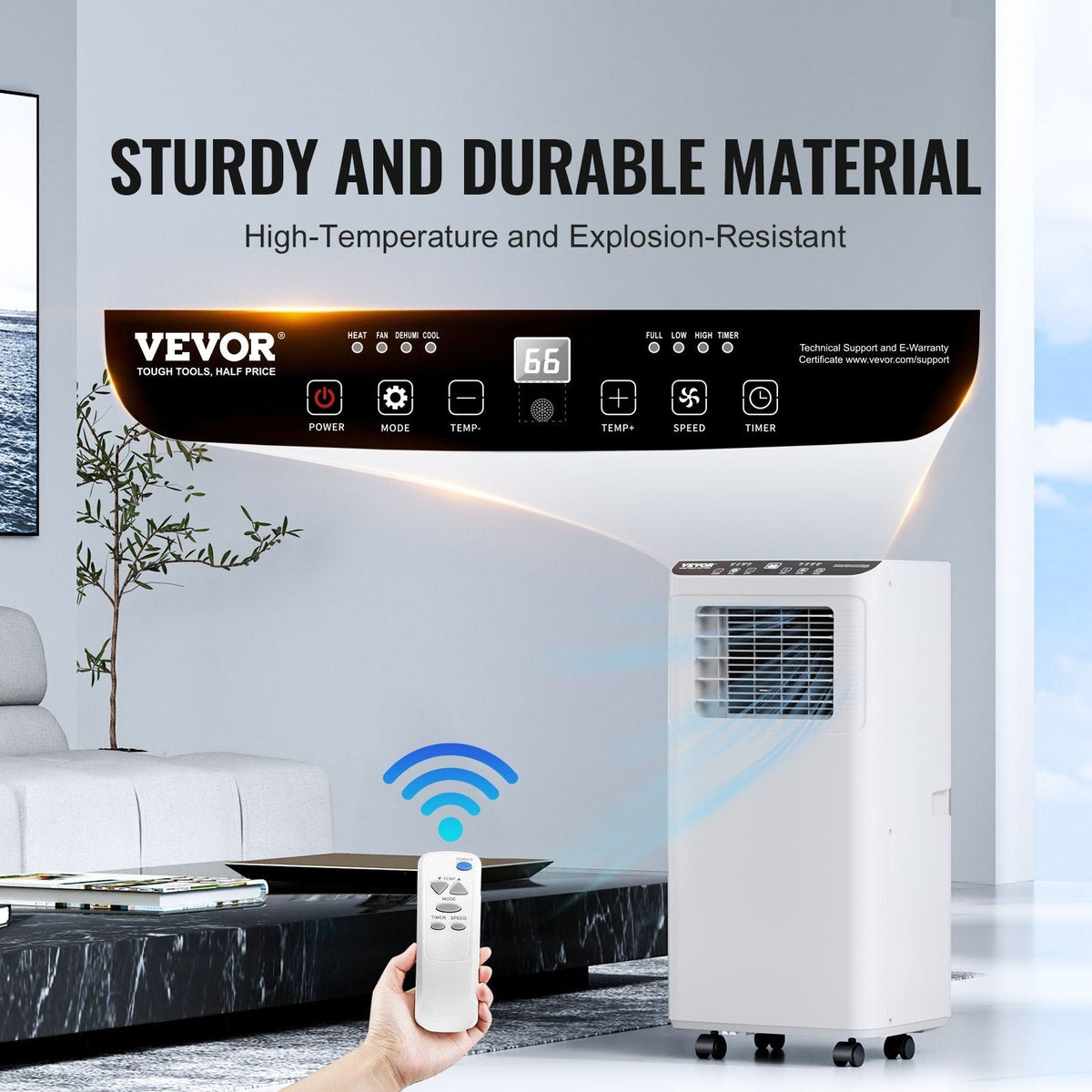 Portable Air Conditioner 8k BTU 3 in 1 AC Cool Dehumidifier Fan 870W