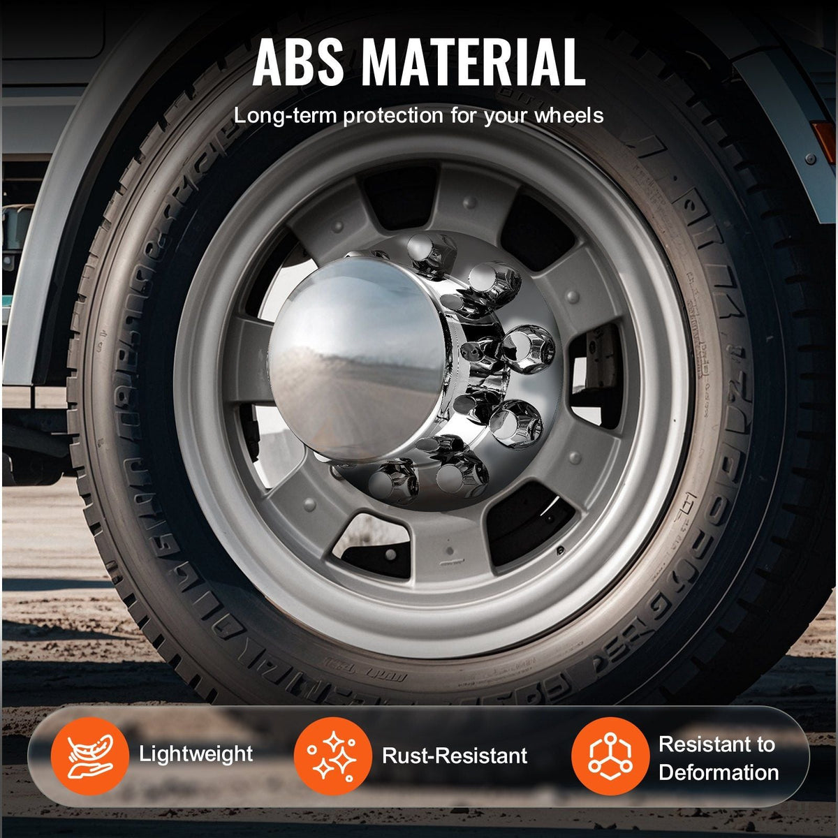 Rear Axle Cover Combo Kit ABS Lug Nut Covers with Nut Cover Tools