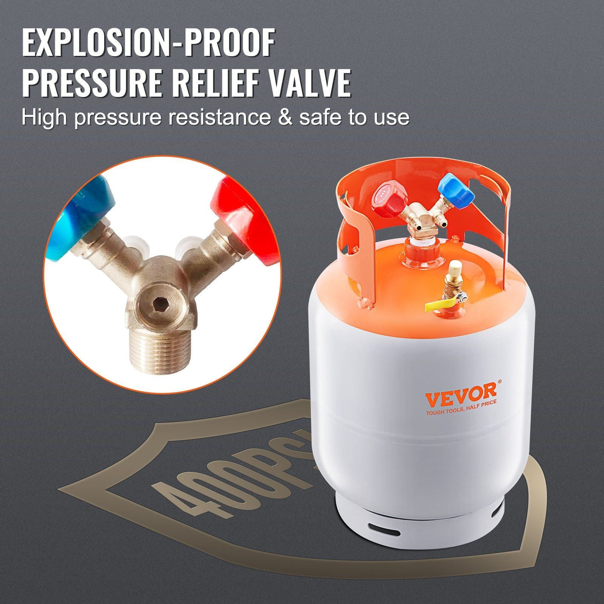 Refrigerant Recovery Reclaim 30lb Cylinder Tank 400 PSI Liquid Rated Y Valve