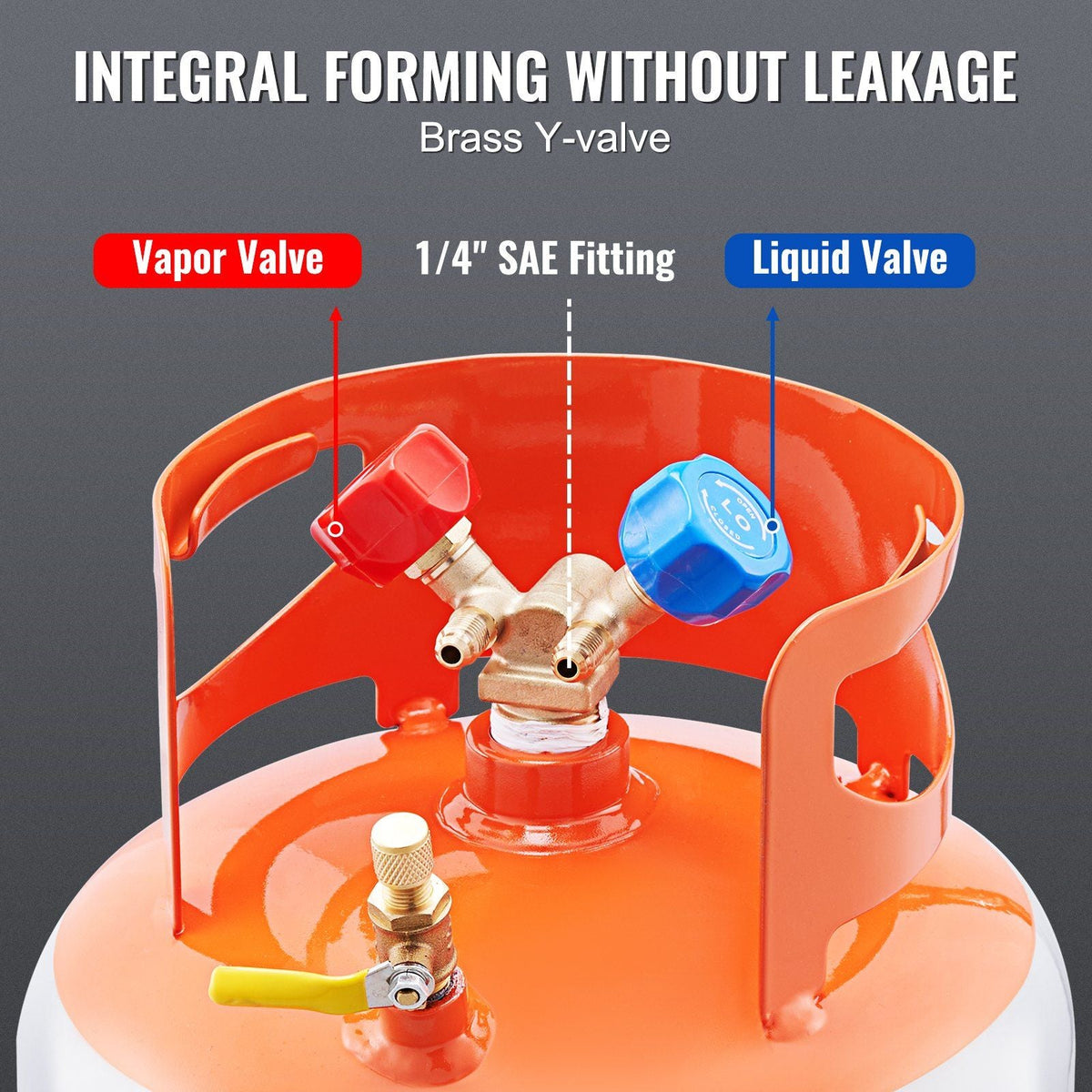 Refrigerant Recovery Reclaim 30lb Cylinder Tank 400 PSI Liquid Rated Y Valve