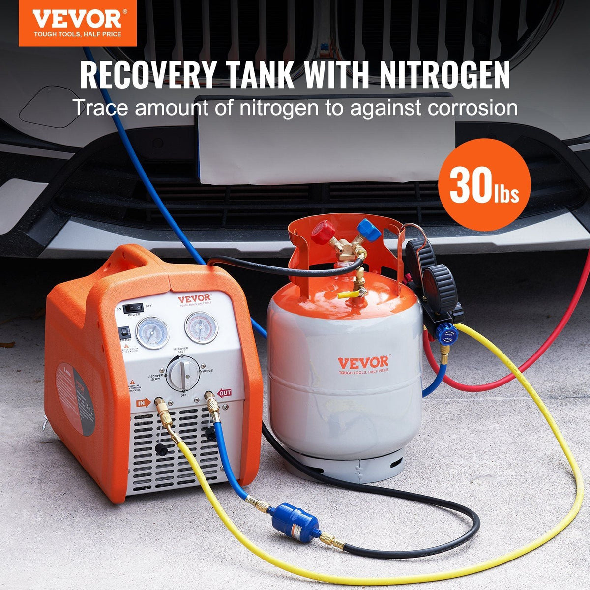Refrigerant Recovery Reclaim 30lb Cylinder Tank 400 PSI Liquid Rated Y Valve