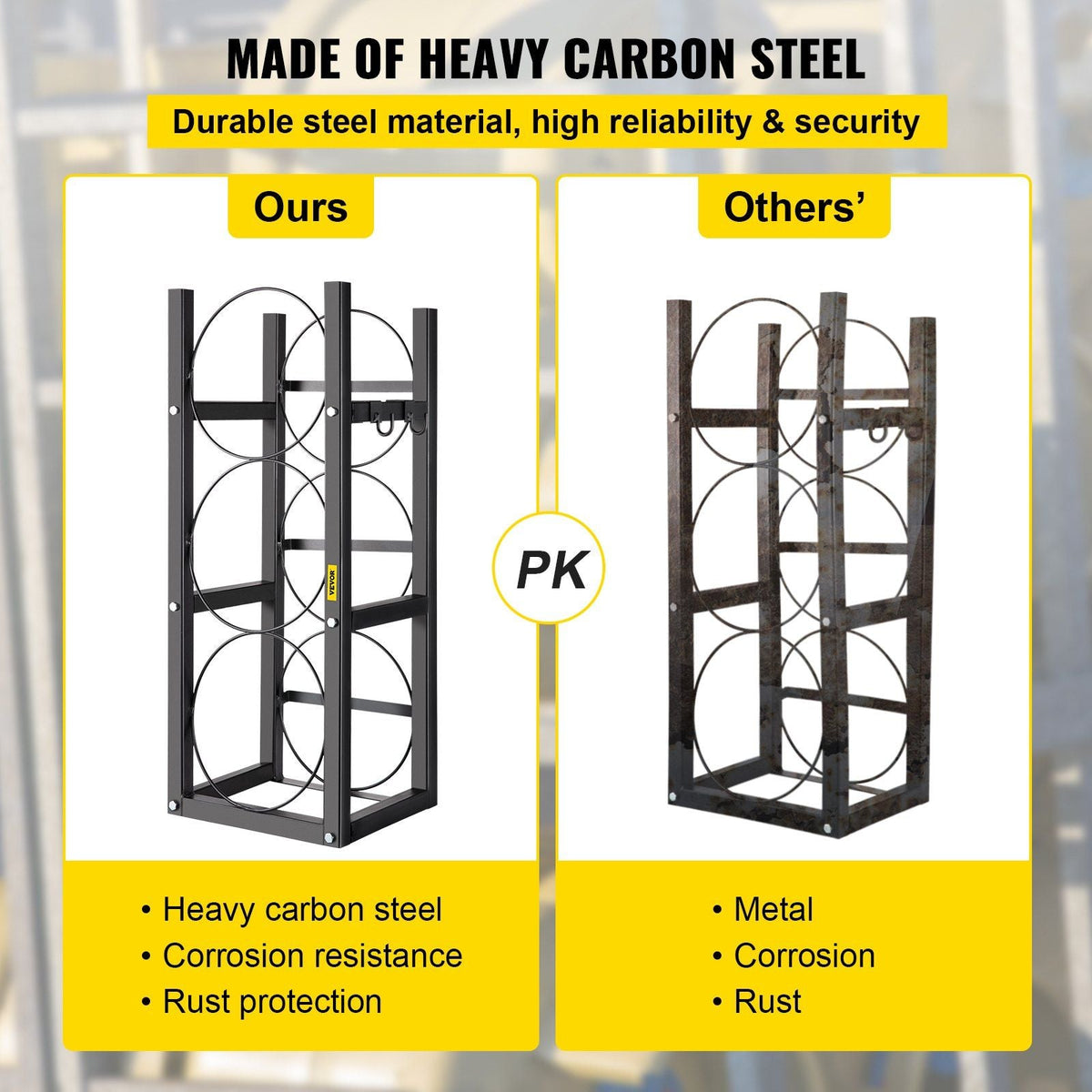 Refrigerant Tank Rack with 3-30lb Cylinder Saving Capacity Cylinder Tank Rack 826mm Refrigerant Cylinder Rack Gas Cylinder Racks and Holders for Gas Oxygen Nitrogen Storage