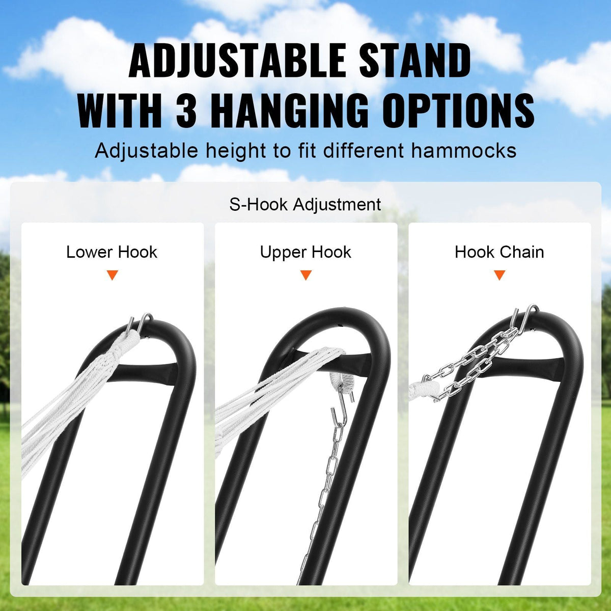 Steel Hammock Stand 450lbs Capacity Hammock Frame Fits 6.9-12.8ft Hammocks