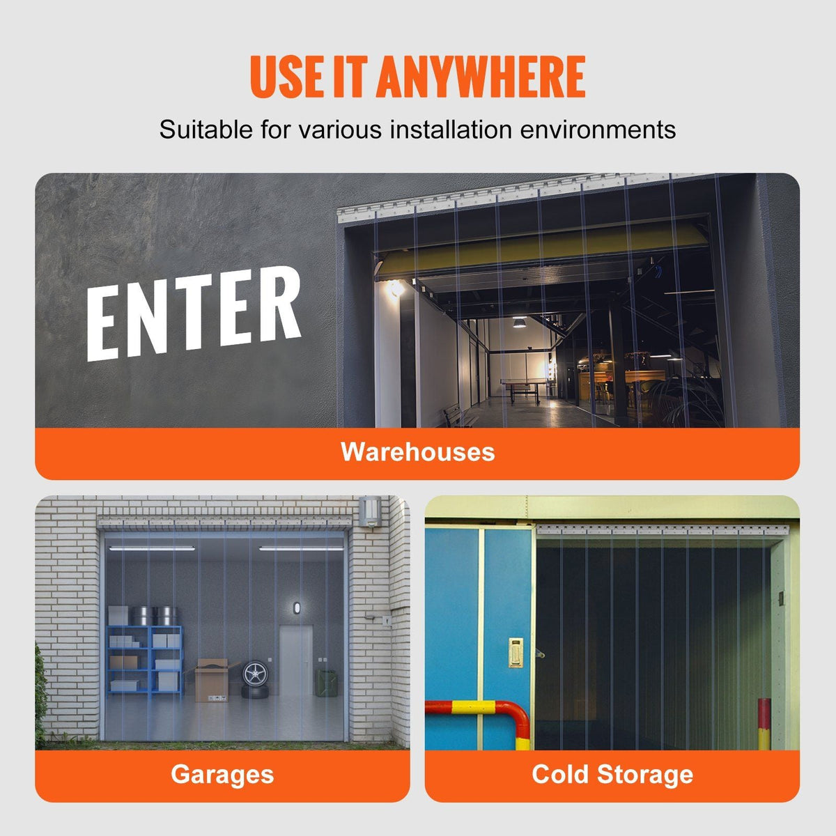 Strip Curtain, 84" Height x 60" Width, 0.08" Thickness, 10PCS Clear PVC Strip Door Curtain, Freezer Curtain, Plastic Door Strips for Walk in Freezers, Coolers & Warehouse Doors, with 50% Overlap