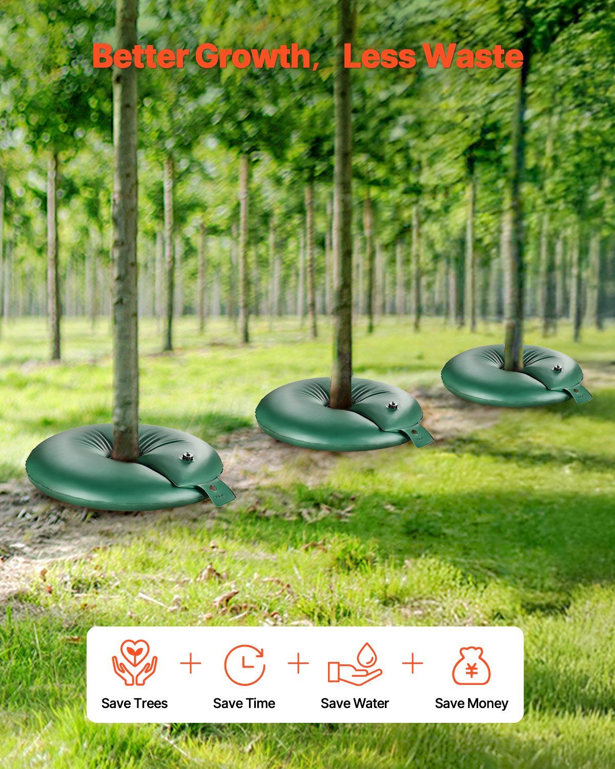 Tree Watering Bag Slow Release, 4 Pack 20 Gallons Tree Watering Bags/Ring, Reusable Refillable Tree Irrigation Ring Water Bags, Heavy Duty Watering System for Shrub Tree Root Drip Irrigation