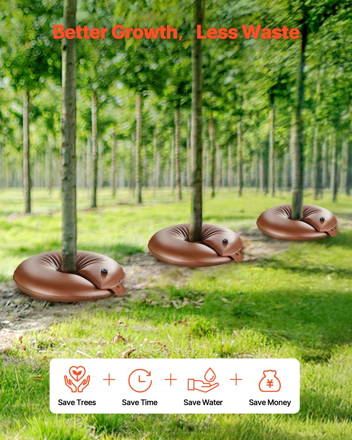 Tree Watering Bags Slow Release, 4 Pack 16 Gallons Tree Watering Ring, Reusable Refillable Tree Irrigation Ring Water Bags, Heavy Duty Watering System for Shrub Tree Root Drip Irrigation