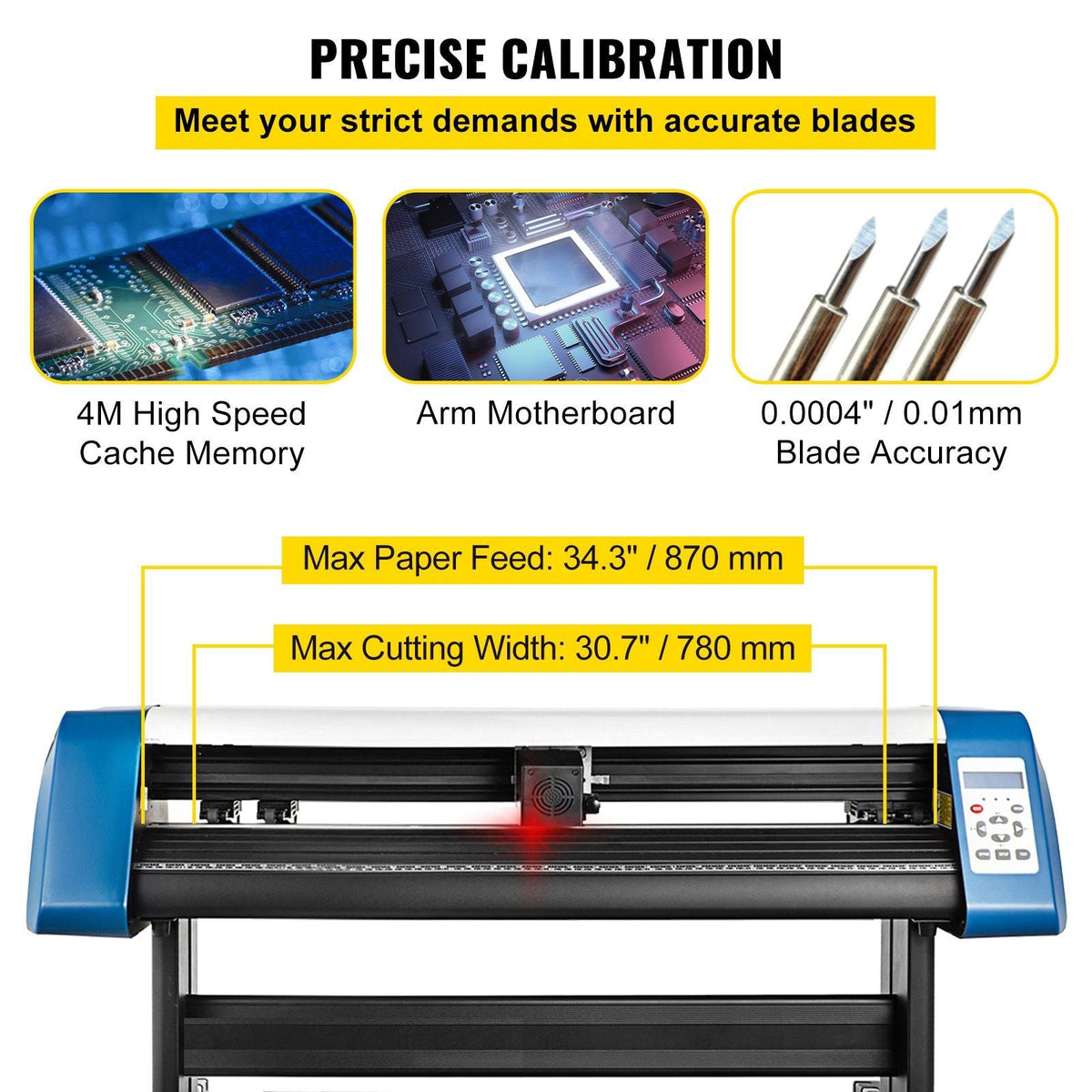 Vinyl Cutter 34 Inch Vinyl Cutter Machine Semi-Automatic DIY Vinyl Printer Cutter Machine Manual Positioning Sign Cutting with Floor Stand Signmaster Software
