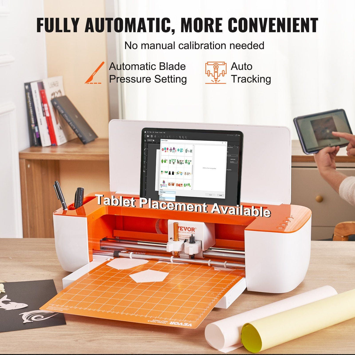 Vinyl Cutter Machine, Bluetooth Connectivity DIY Cutting Machine, Massive Designs Included, Compatible with iOS, Android, Mac, and Windows, for Creating Customized Cards, Home Decor