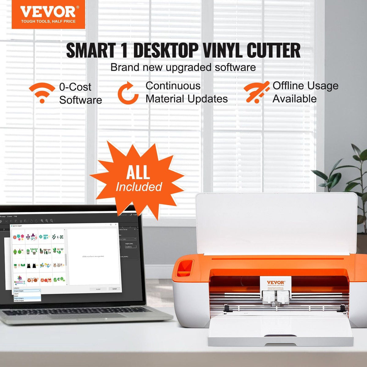 Vinyl Cutter Machine, Bluetooth Connectivity DIY Cutting Machine, Massive Designs Included, Compatible with iOS, Android, Mac, and Windows, for Creating Customized Cards, Home Decor