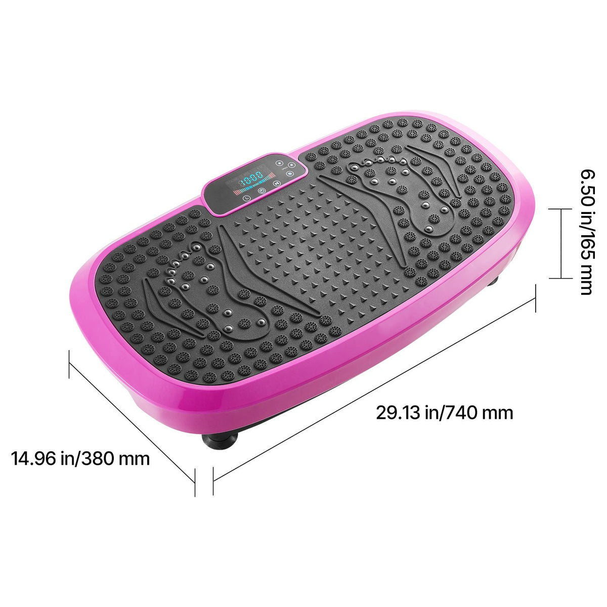 Vibration Plate Exercise Machine, Full Body Shaker with Magnetic Acupoints for Lymphatic Drainage and Weight Loss, Home Gym Workout Fitness Equipment with 2 Resistance Bands for Women Men, Pink