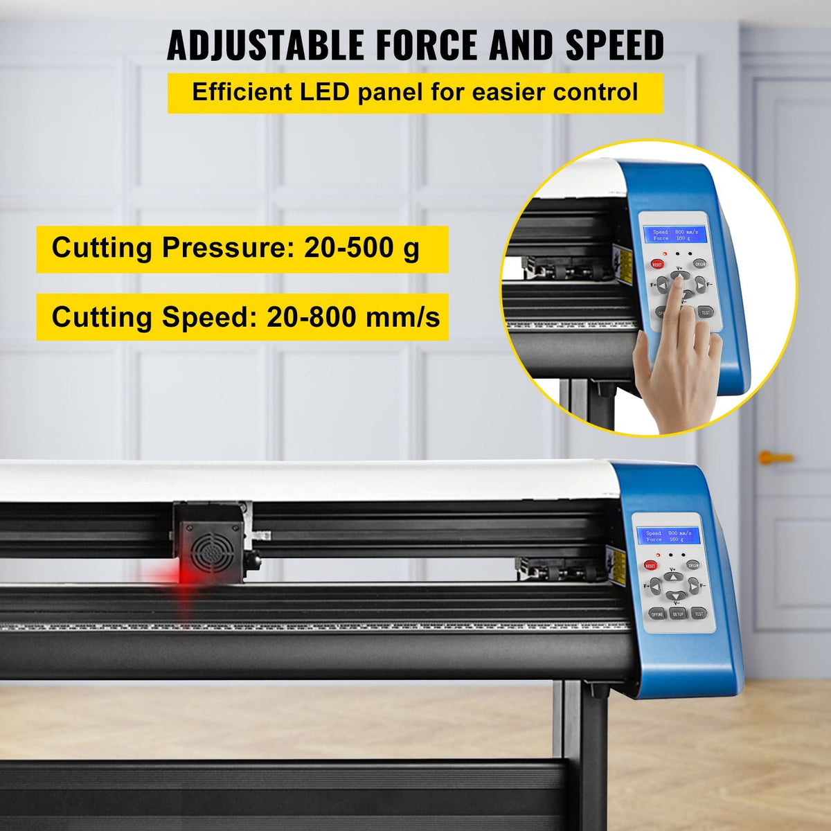 Vinyl Cutter 53 Inch Vinyl Cutter Machine Semi-Automatic DIY Vinyl Printer Cutter Machine Manual Positioning Sign Cutting with Floor Stand Signmaster Software