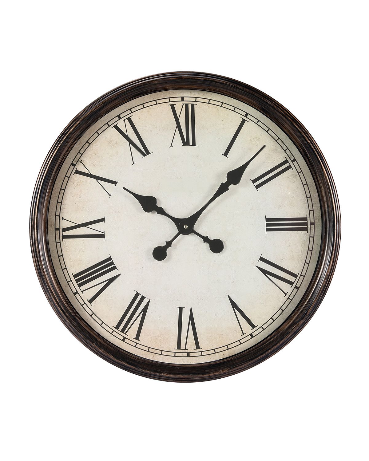 Wall Clock, 20 in Wall Clock Roman Numerals, Battery Operated Non Ticking Silent Classic Decorative Round Clocks, for Living Room Bedroom Office Kitchen Dining Room Home Decor Farmhouse, Brown