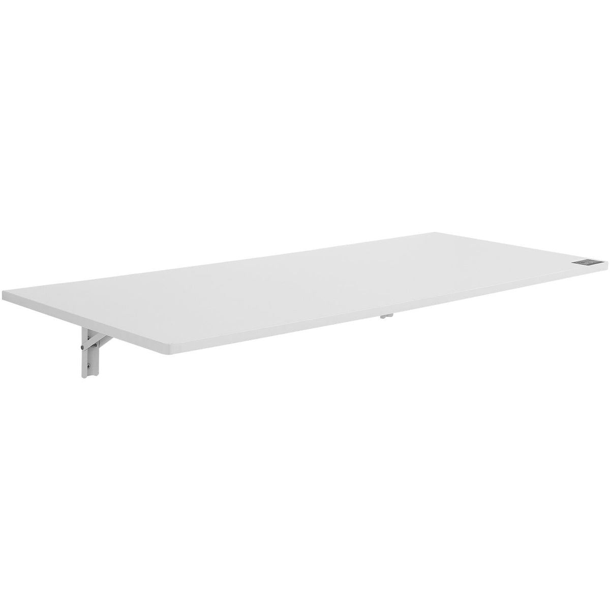 Wall Mounted Folding Table, 43.3 x 18 inches Wall Mount Table, Floating Desk with Iron Bracket, Fold Down Desk for Small Spaces, Home Office, Dining, Laundry Room, Kitchen, Bar, White