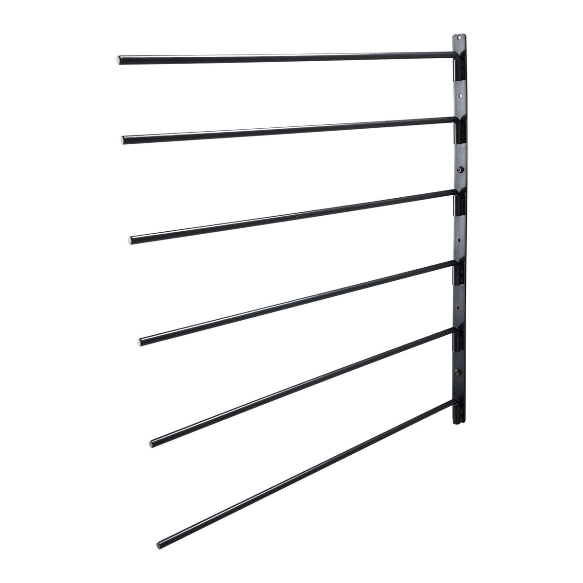 Wall Mounted Saddle Rack, 30.9 x 29.9 x 5.5 in, Swing Out Saddle Holder, Six Tiers Horse Saddle Stand, Space Saving Horse Pad and Blanket Rack for Tack Room Organization Trailer Accessories