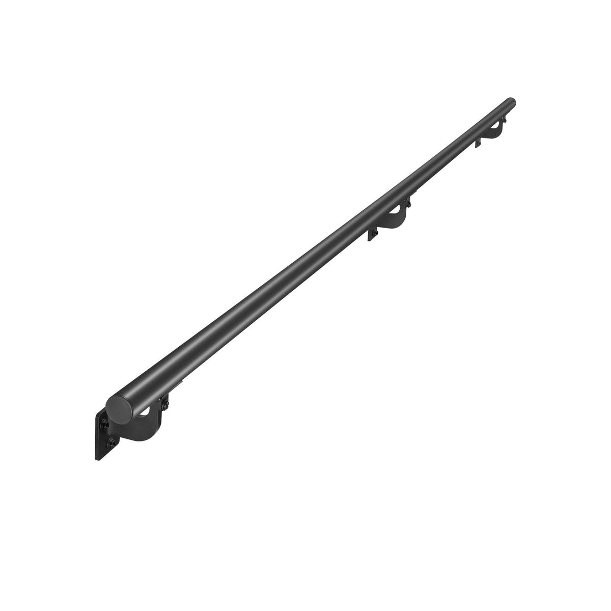 Wall Mounted Stair Handrail, 6ft Pipe Staircase Handrail, Black Galvanized Aluminum, 1.26 inch Pipe Diameter, Indoor&Outdoor Staircase Railing,Industrial Hand Rail for Steps,Security Baluster