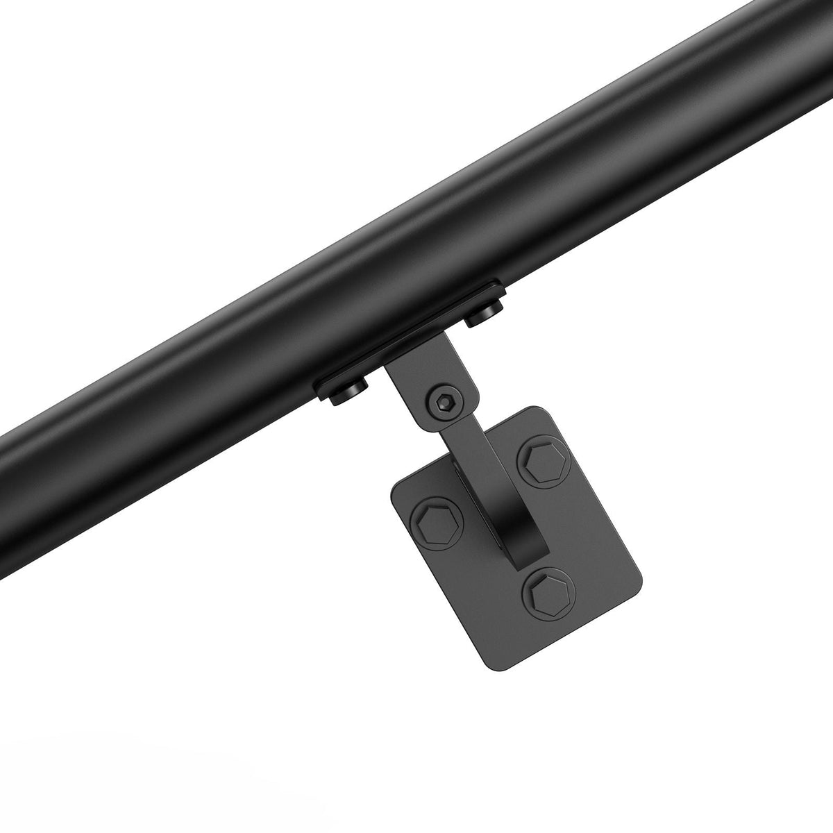 Wall Mounted Stair Handrail, 6ft Pipe Staircase Handrail, Black Galvanized Aluminum, 1.26 inch Pipe Diameter, Indoor&Outdoor Staircase Railing,Industrial Hand Rail for Steps,Security Baluster