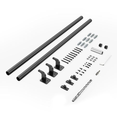 Wall Mounted Stair Handrail, 7ft Pipe Staircase Handrail, Black Galvanized Aluminum, 1.26 inch Pipe Diameter, Indoor&Outdoor Staircase Railing,Industrial Hand Rail for Steps,Security Baluster