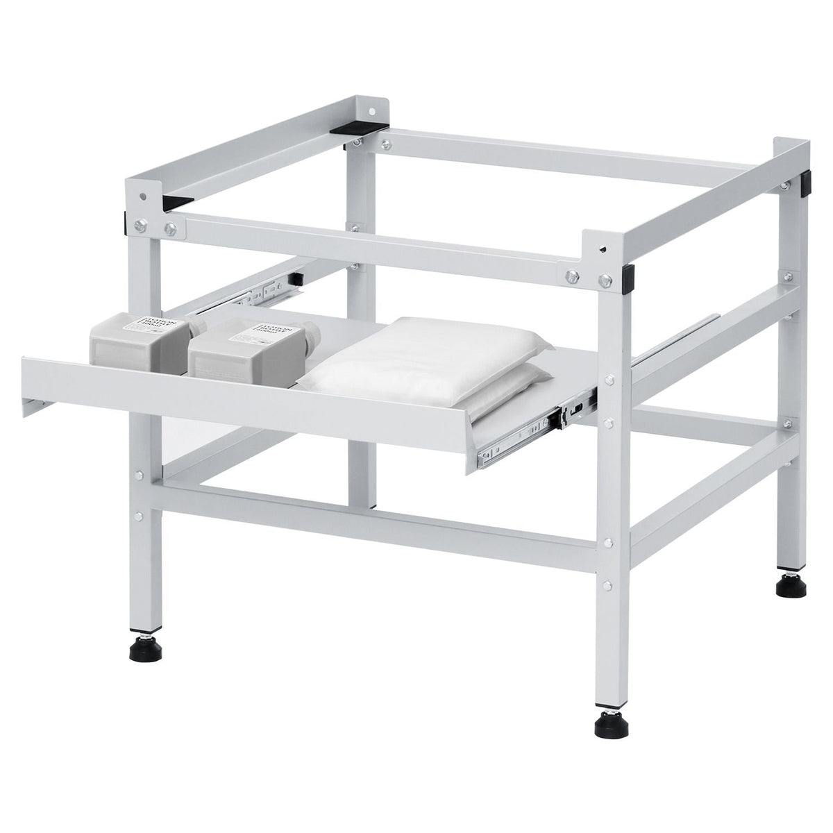 Washing Machine Stand, 48.5x25-Inch Washer Laundry Pedestal, 590LBS Load Capacity Washer And Dryer Pedestal Base with Double Trays, 4 Adjustable Feet for Lifting Washing Machines, Carbon Steel