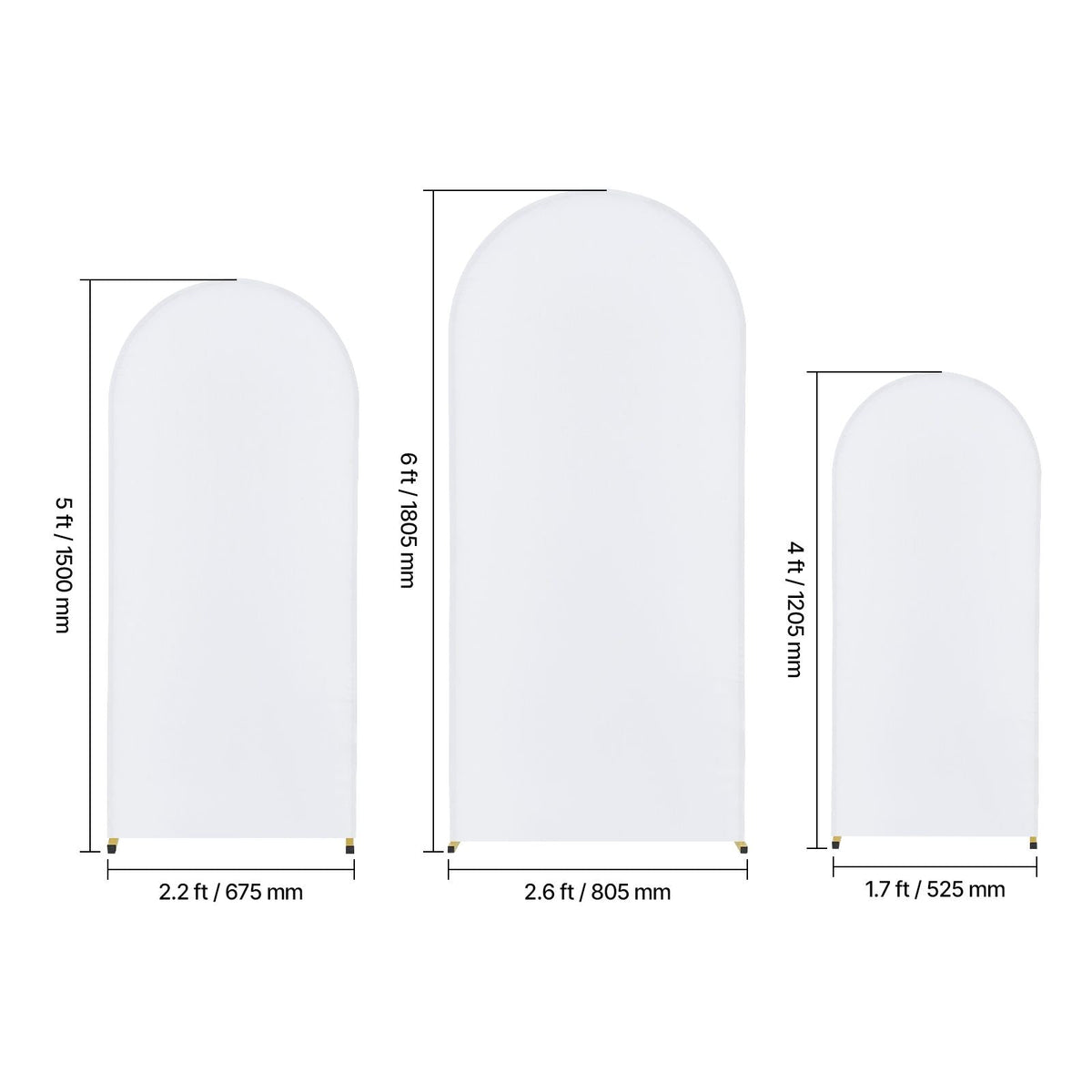 Wedding Arch Backdrop Stand, Set of 3, Metal Stable Stand with Case Connection & Chassis Crossbar Design, Easy-to-Assemble Gold Stand with Premium Gauze, Fit for Birthday, Celebration, Holiday