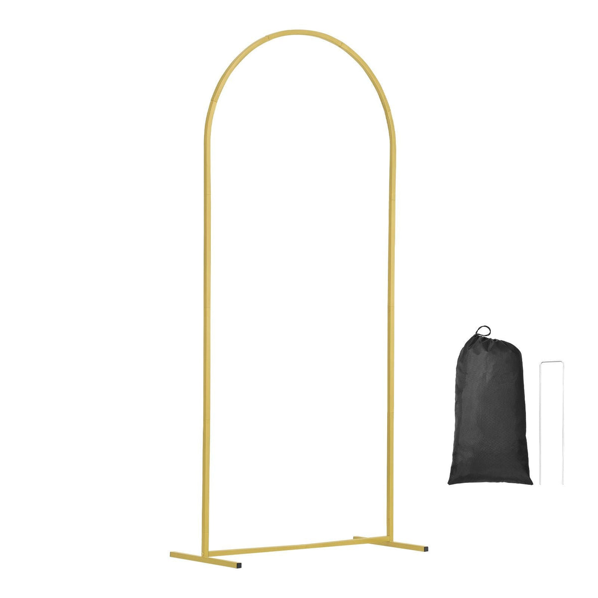 Wedding Arch Backdrop Stand, Set of 3, Metal Stable Stand with Case Connection & Chassis Crossbar Design, Easy-to-Assemble Gold Stand with Premium Gauze, Fit for Birthday, Celebration, Holiday