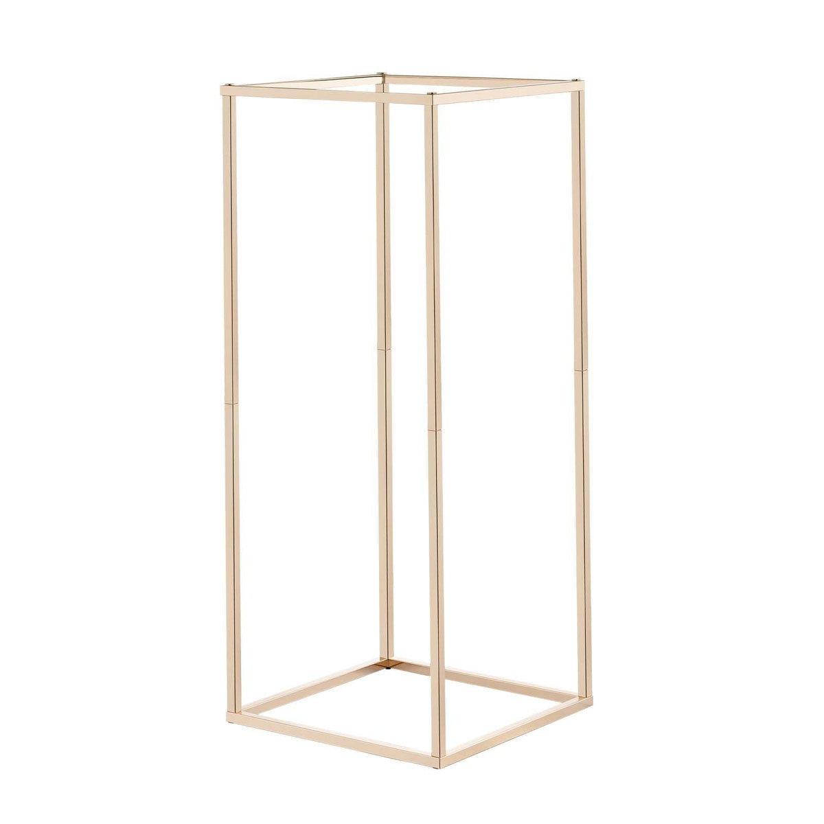 Wedding Flower Stand, 10PCS 23.62-inch Column Flower Stand, Floral Stands with Hidden Screw, Rectangular Cubic Floral Display Rack for Wedding, Party, Birthday, Home, Gold Centerpiece Stands