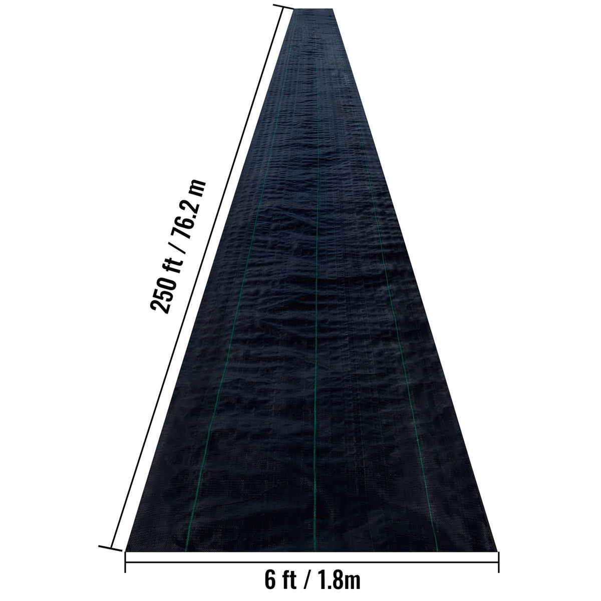 Weed Barrier Landscape Fabric, 6 x 250 ft, 4.1 Oz Premium Woven Ground Cover, Heavy Duty PP Material & Easy Setup, Weed Control for Outdoor Garden, Lawn, Driveway, Black
