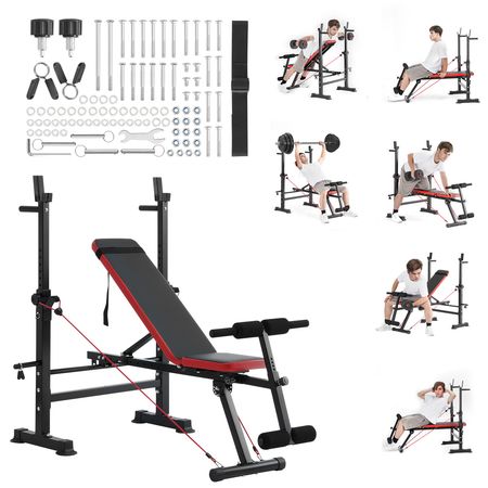 Weight Bench, Multi-Functional Adjustable Weight Bench Press for Full Body Workout, 600lbs Exercise Sit up Bench for Home Gym Strength Training, Flat Bench with Quick Folding & Fast Adjustment
