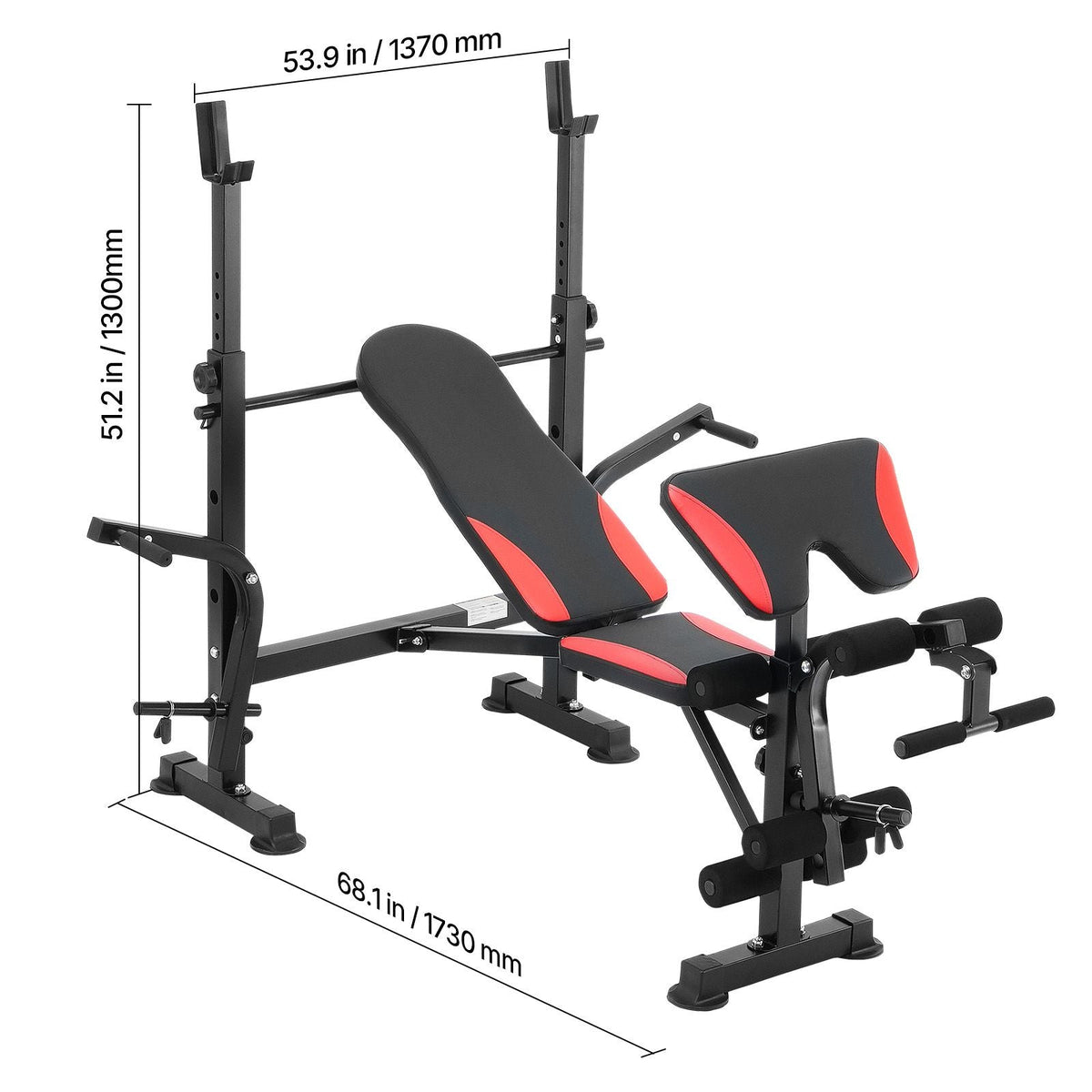 Weight Bench, Multi-Functional Adjustable Weight Bench Press for Full Body Workout, 660lbs Exercise Sit up Bench for Home Gym Strength Training, Flat Bench with Quick Folding & Fast Adjustment