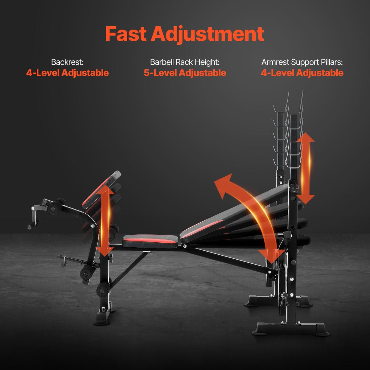 Weight Bench, Multi-Functional Adjustable Weight Bench Press for Full Body Workout, 660lbs Exercise Sit up Bench for Home Gym Strength Training, Flat Bench with Quick Folding & Fast Adjustment