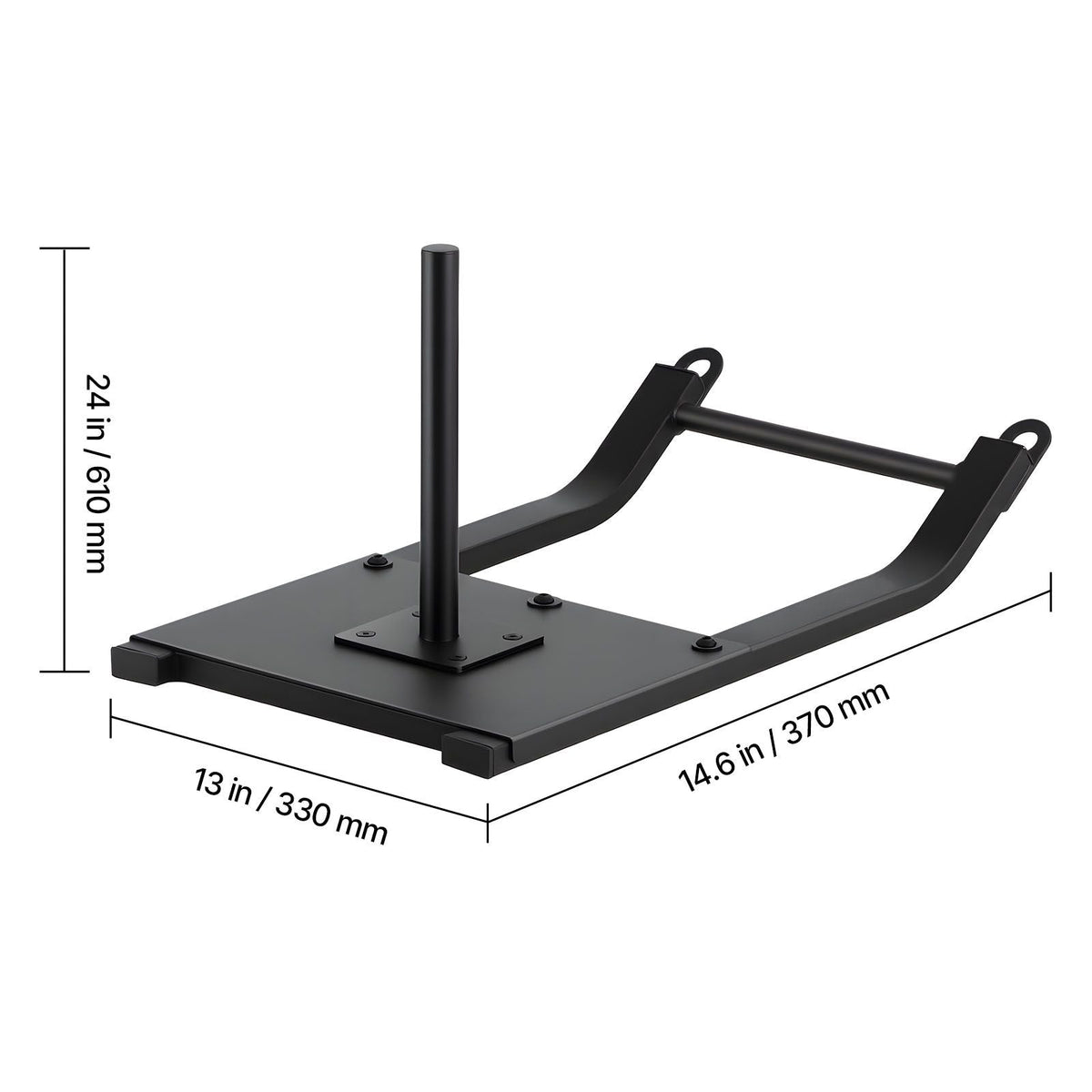 Weight Sled, Steel Power Sled, Fitness Strength Training Sleds for Athletic Exercise Speed Improvement, Workout Fitness Equipment with Harness, Compatible with 1/2 in Weight Plates, Black