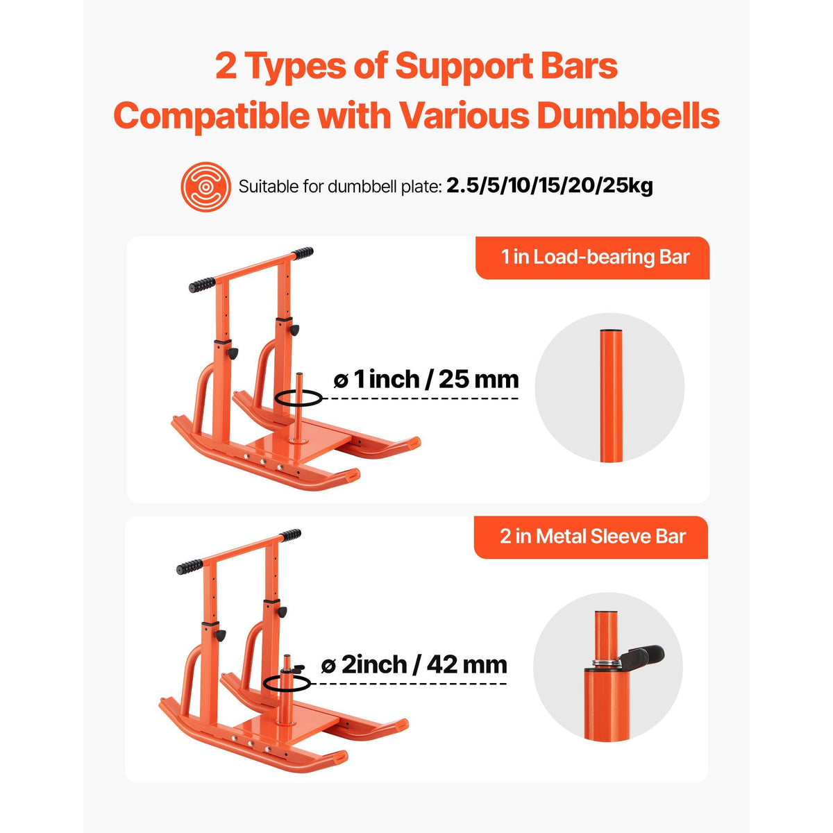 Weight Sled, Steel Power Sled, Fitness Training Sleds for Athletic Exercise Speed Improvement, Workout Equipment with Adjustable Height Handle, Compatible with 1/2 in Weight Plates, Orange