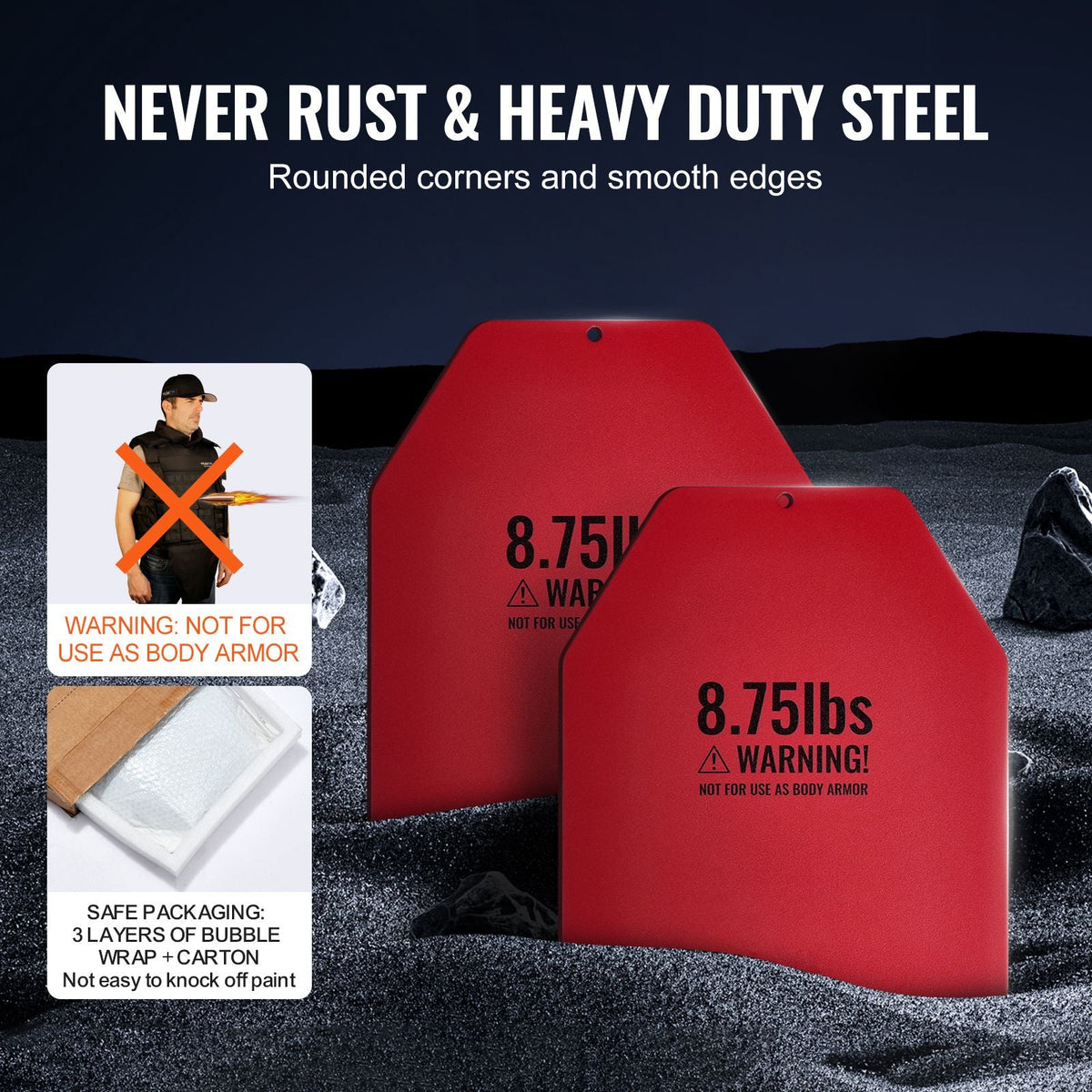 Weight Vest Plates, 8.75 LB Pairs, Premium Steel Weighted plates, Contoured Ergonomic Fit – WODs, Additional Weight for Weight Vests, for Strength Training, Running, Fitness, Heavy Workouts