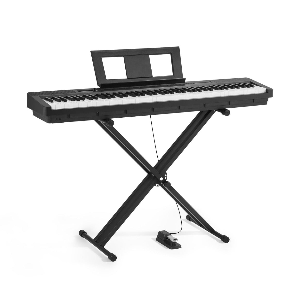 Weighted Digital Piano, 88 Keys Fully Weighted, Electric Piano Dual Keyboard & Speakers with X Stand, Sustain Pedal, Recording Function, 280 Tones, Wireless Connection, for Beginners, Black