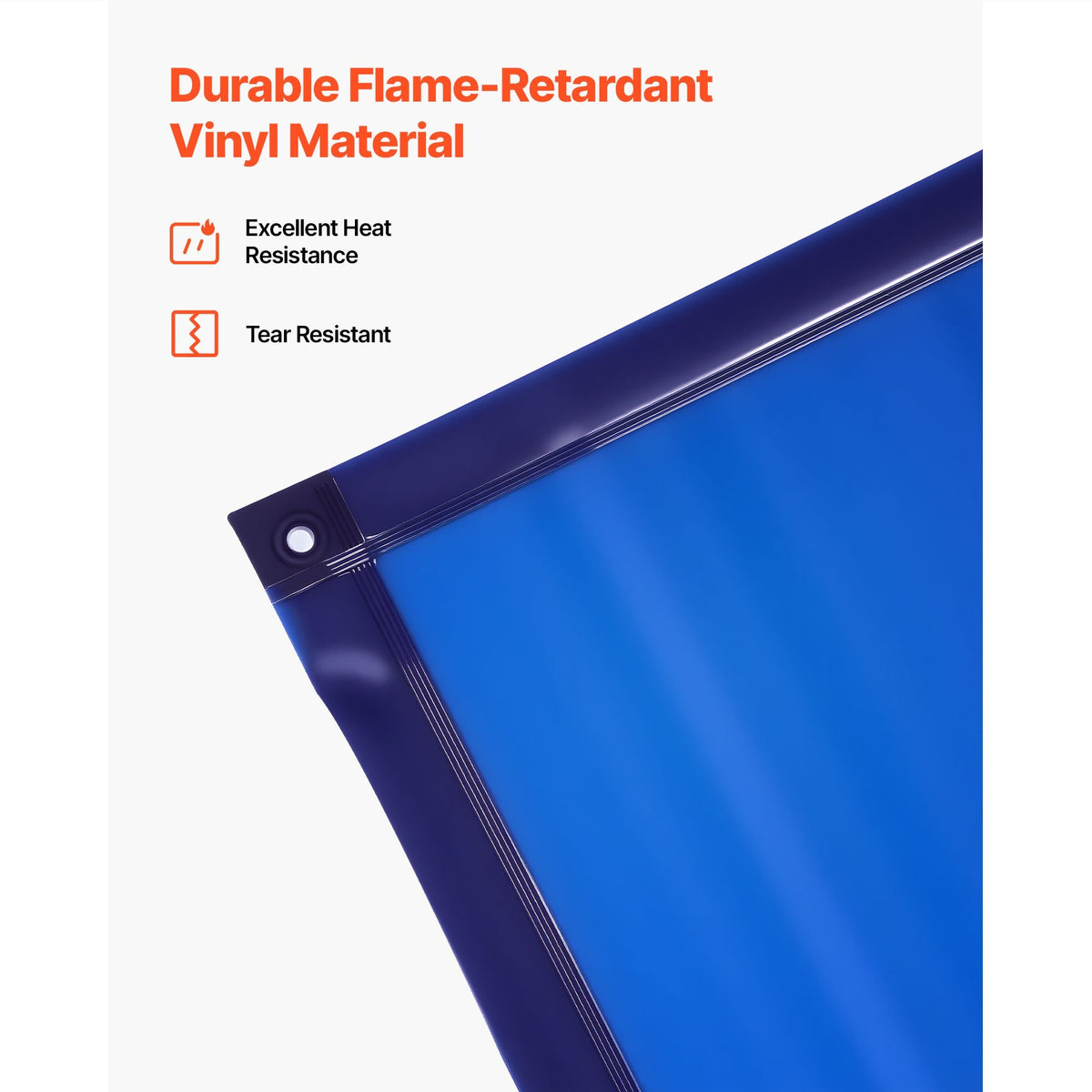 Welding Screen with Frame, 6 x 6 FT Welding Curtain Screen, Flame-Resistant Vinyl Safety Protection Screens with Lockable Swivel Wheels & 6-Level UV Protection for Workshop/Industrial Use, Blue