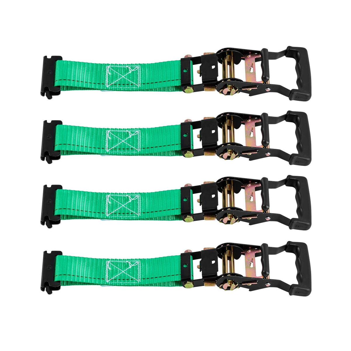 Wheel Chock Tie-Down Kit, Chock-Style Trailer Tie Down Strap, Car Tie Down Kit with Buckle, Break Strength 4380 lbs & Working Load 1460 lbs Motorcycle Tie-Down System E-Hooks for ATVs, UTVs