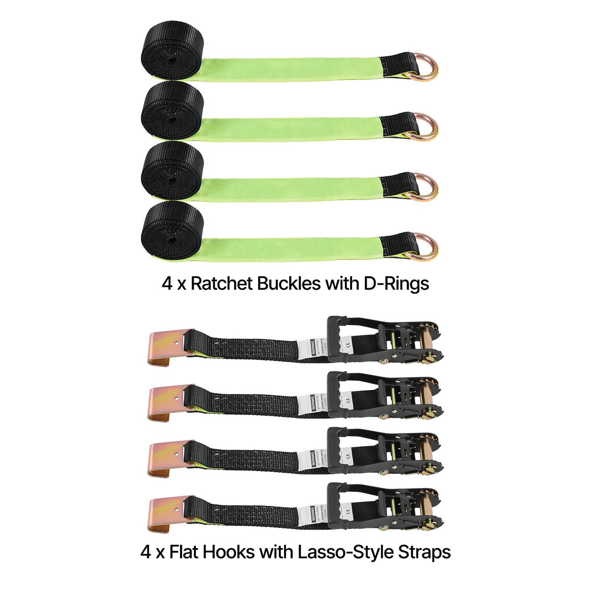 Wheel Chock Tie-Down Kit, Tire-Style Trailer Tie Down Strap, Car Tie Down Kit with Flat Hook, Break Strength 10009 lbs & Working Load 3333 lbs Motorcycle Tie-Down System for ATVs, SUVs, Trailers