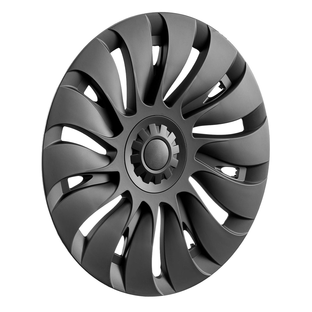 Wheel Rim Cover Hubcaps, 19 in, 2020-2024 Model Y Fully Fit Hubcap with Snap, Guard Tape & Valve Nozzle Hole, ABS & PC Hubcap with High Rigidity & Less Wind Drag, Fits for All Weather Use