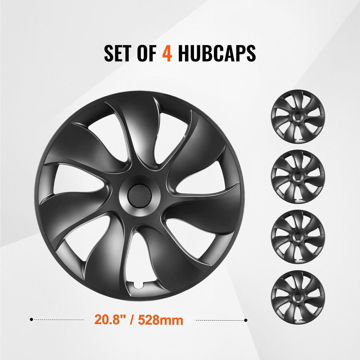 Wheel Rim Cover Hubcaps, 19 in, 2021-2023 Model Y Fully Fit Hubcap with Snap, Guard Tape & Valve Nozzle Hole, ABS & PC Hubcap with High Rigidity & Less Wind Drag, Fits for All Weather Use