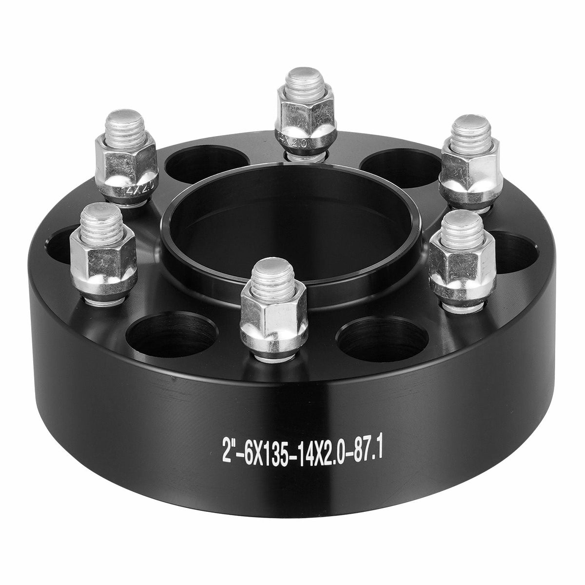 Wheel Spacers, 2" 6"x5.3" Wheel Adapters, 6 Lug Forged Spacer, 87.1 mm Bore Hubcentric M14 x2 Studs Spacers, Fit for Ford Expedition, F150, Lincoln Navigator, 4 PCS Black