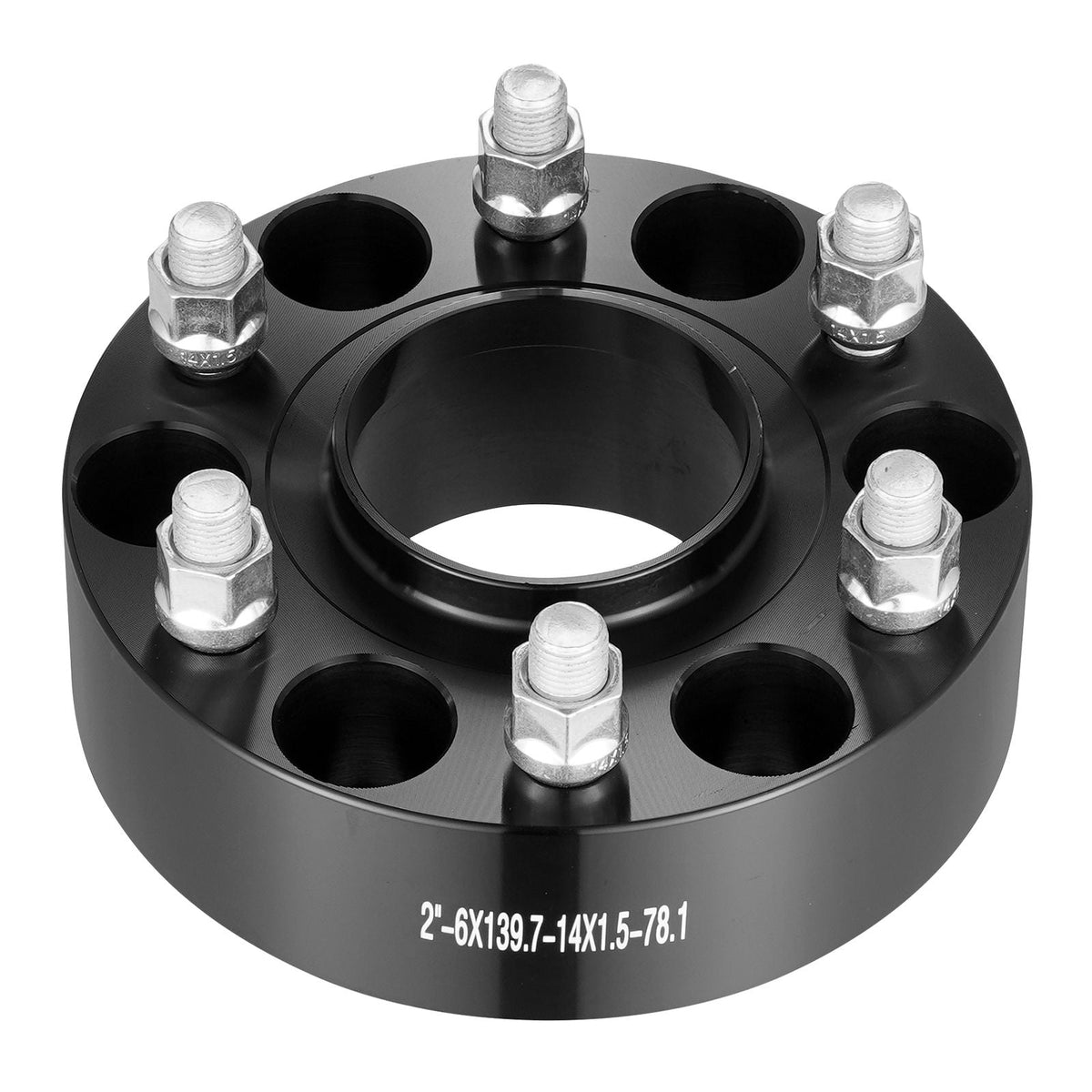 Wheel Spacers, 2" 6"x5.5" Wheel Adapters, 6 Lug Forged Spacer, 78.1 mm Bore Hubcentric M14 x1.5 Studs Spacers, Fit for 1984-2018 Chevrolet, GMC, and Cadillac, 4 PCS Black