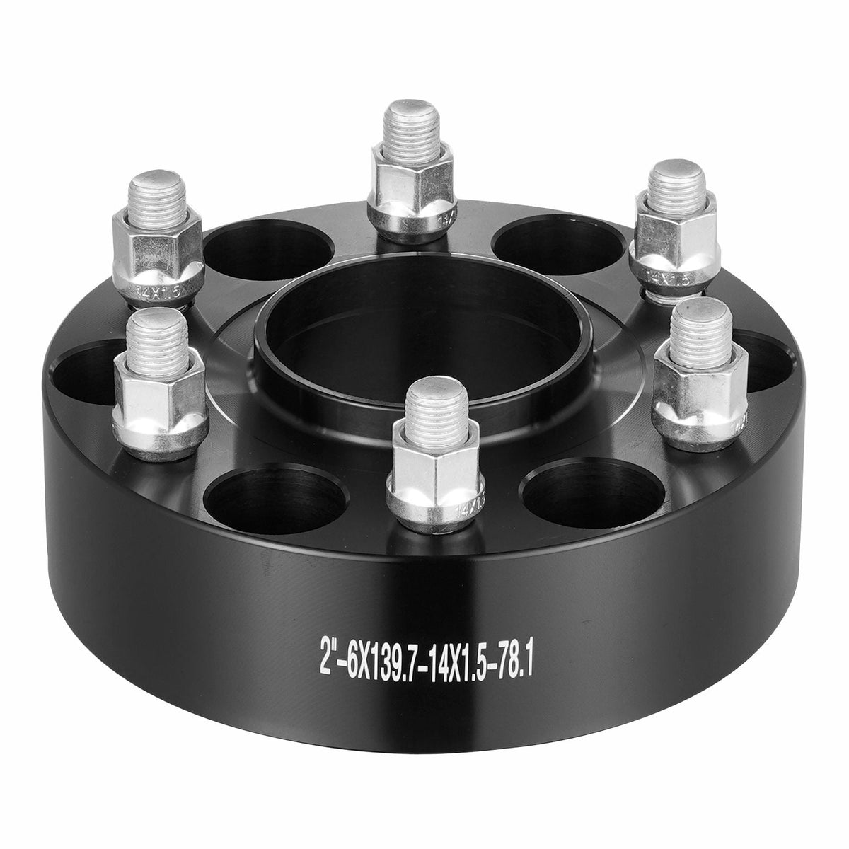 Wheel Spacers, 2" 6"x5.5" Wheel Adapters, 6 Lug Forged Spacer, 78.1 mm Bore Hubcentric M14 x1.5 Studs Spacers, Fit for 1984-2018 Chevrolet, GMC, and Cadillac, 4 PCS Black