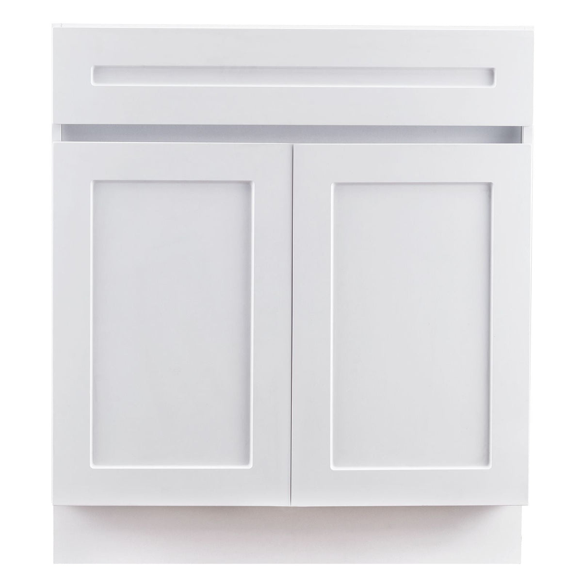 White Shaker Base Cabinet, 30-Inch Unassembled Sink Base Cabinet, 30" W x 24" D x 34.5" H Ready to Assemble Cabinet with Soft-Close Doors and Adjustable Shelf, for Home Office